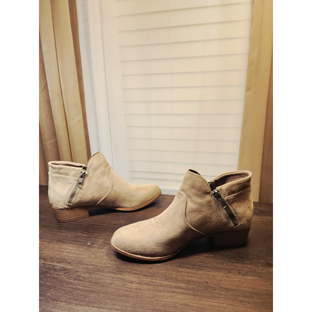 Sun + Stone Micro Suede Double Zipper Booties Boots Sz 8 M - Gray Grey - Picture 11 of 16